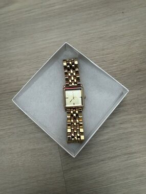 Charming Charlie Gold-Tone Square Dial Bracelet Watch